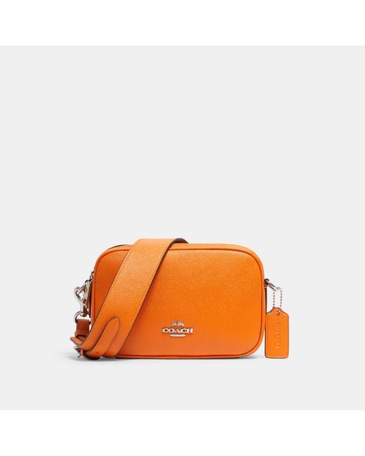 Pre-owned Coach Burnt Orange/beige Signature Canvas And Leather Edie  Shoulder Bag | ModeSens
