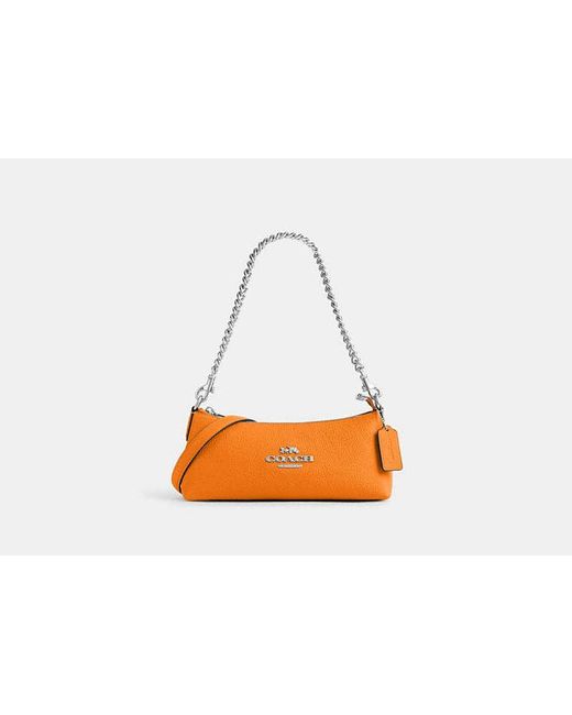 COACH Orange Charlotte Shoulder Bag