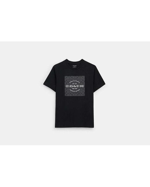 COACH Black Signature Square T Shirt for men