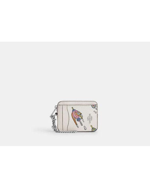 COACH Black Cosmic Coach Zip Card Case With Rocket Print
