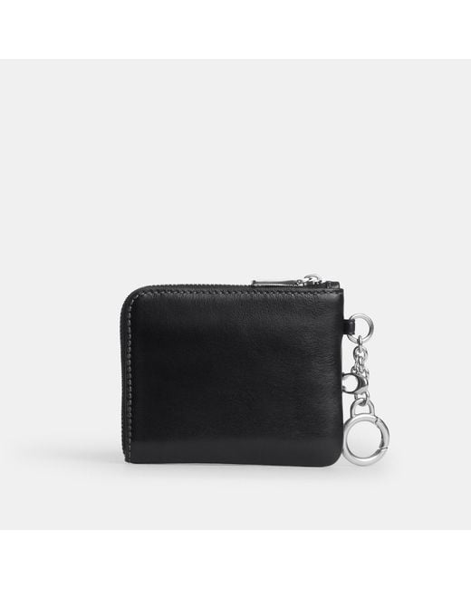 COACH Black Small Corner Zip Wallet