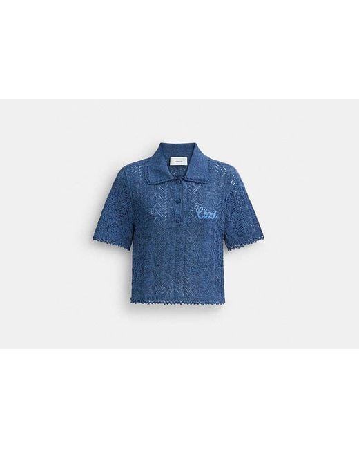 COACH クロップド ニット ポロ トップ 公式】COACH – コーチ | クロップド ニット ポロ トップ