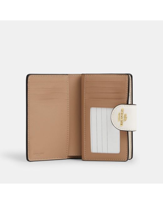 COACH White Medium Corner Zip Wallet