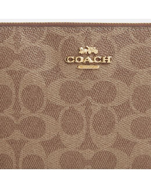 COACH Brown Large Corner Zip Wristlet
