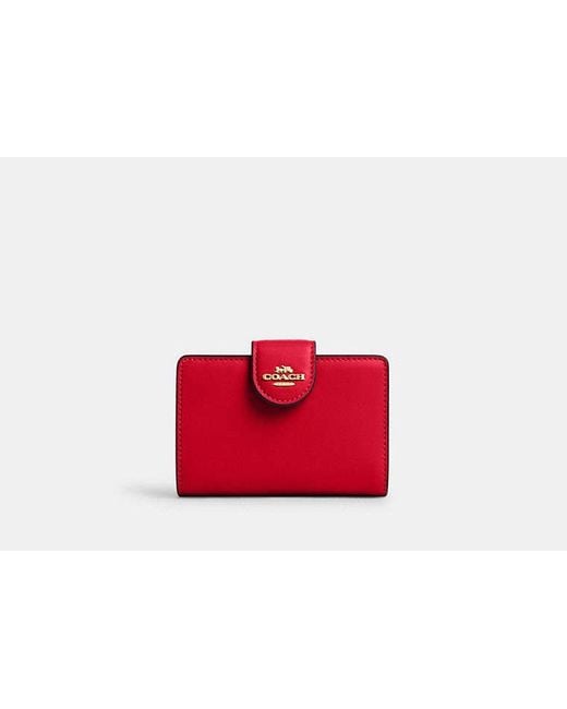 COACH Medium Corner Zip Wallet in Red Lyst
