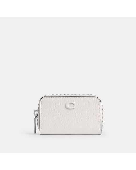 COACH White Small Zip Around Card Case for men