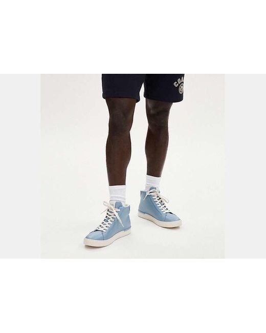 COACH Blue Clip High Top Sneaker for men