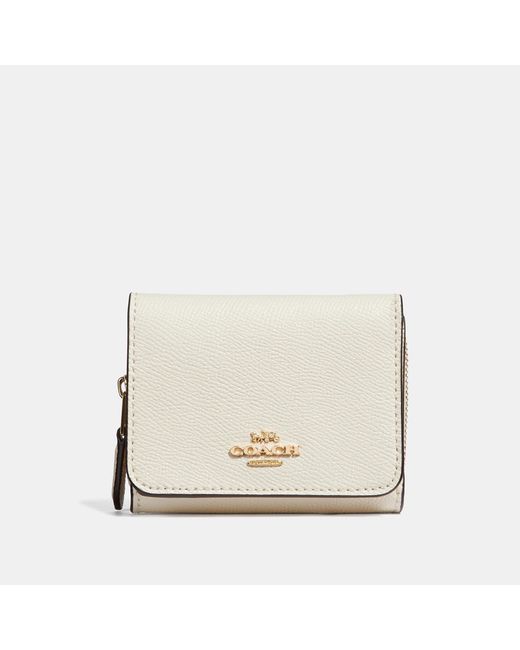COACH Small Trifold Wallet in Metallic | Lyst