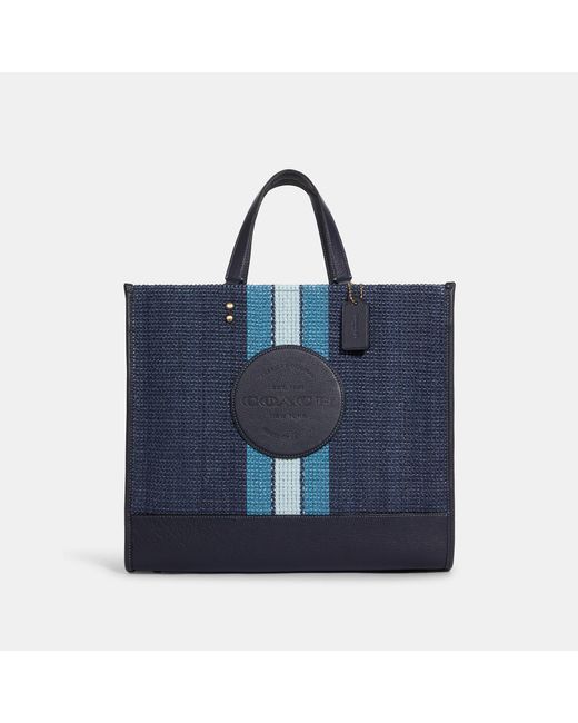 COACH Blue Dempsey Tote 40 With Coach Patch