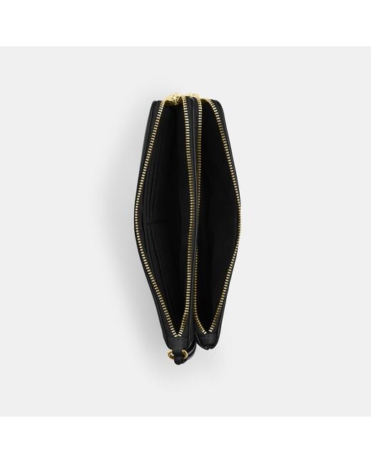 COACH Black Double Zip Wallet