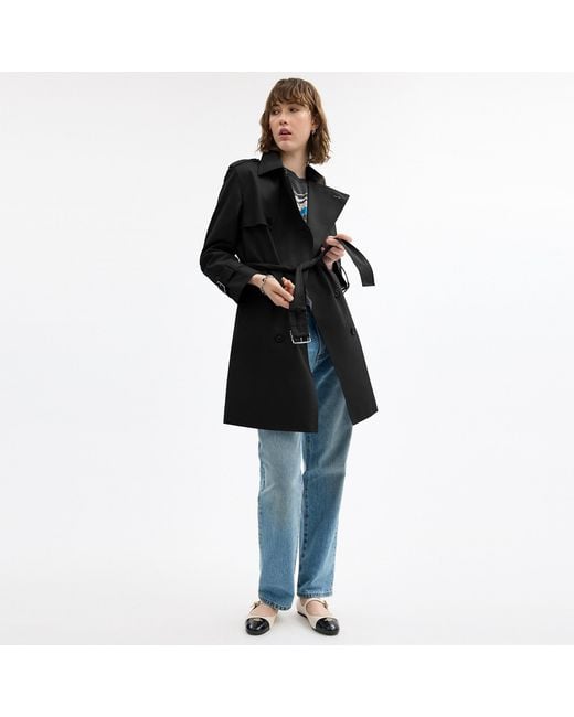 COACH Black Mid Trench