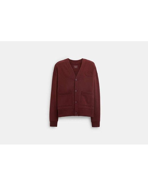 COACH Red Relaxed Cardigan for men
