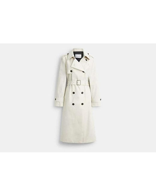 COACH Black Long Trench Coat