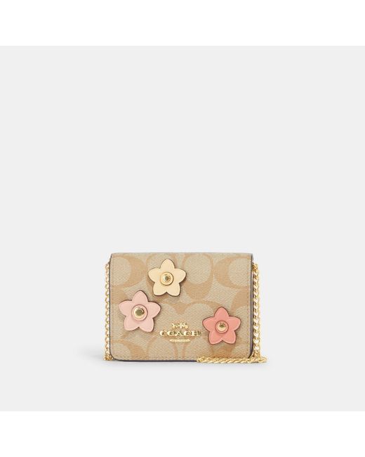 Coach Outlet Natural Mini Wallet On A Chain