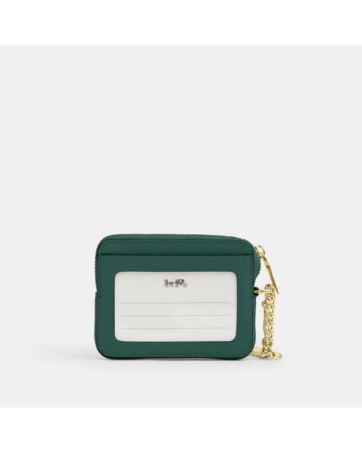 COACH Green Zip Card Case