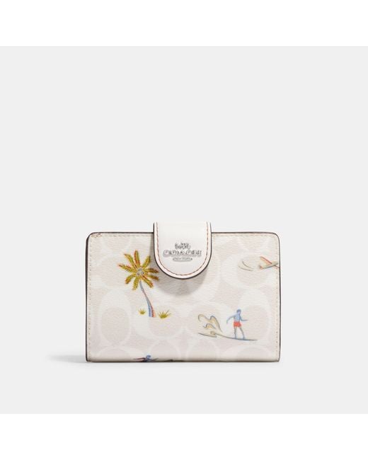 Coach Outlet Medium Corner Zip Wallet In Signature Canvas With Hula