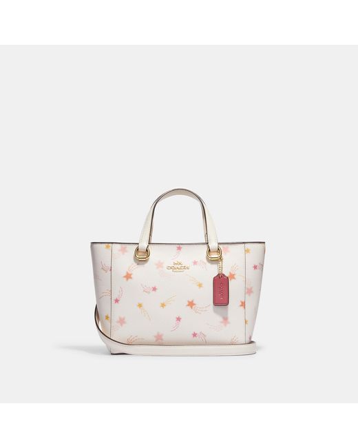 Coach Outlet White Alice Satchel With Shooting Star Print