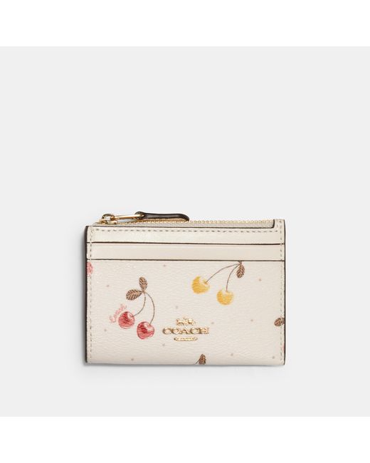 COACH Multicolor Mini Skinny Id Case With Painted Cherry Print
