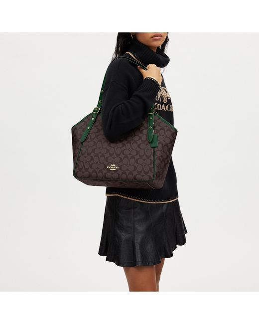 Coach Outlet Meadow Shoulder Bag In Signature Canvas in Black | Lyst