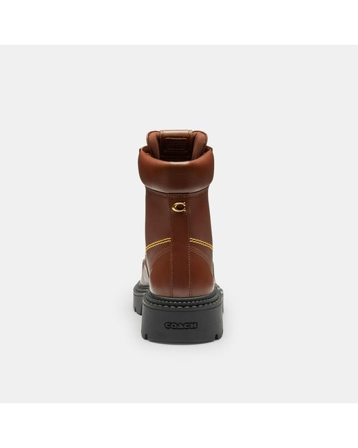 COACH Brown Lug Sole Boot for men