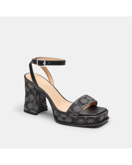 COACH Black Platform Sandal