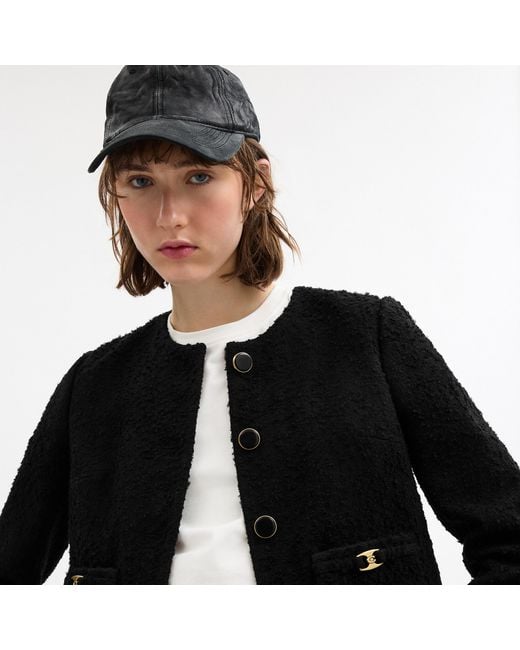 COACH Black Heritage C Boucle Jacket
