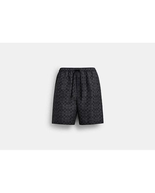 COACH Black Signature Swim Trunks for men