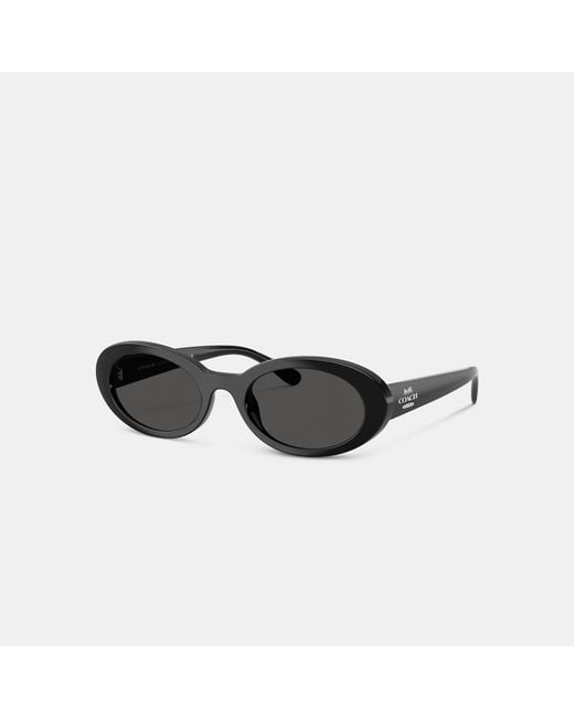 COACH Black Narrow Oval Sunglasses