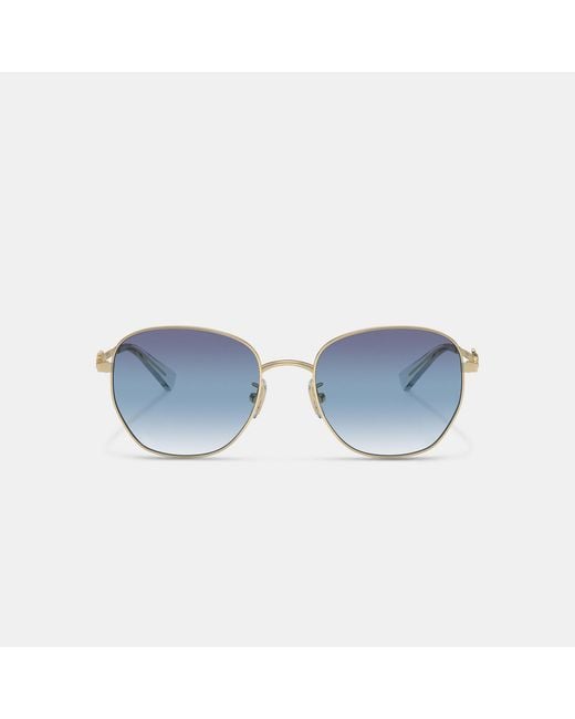 COACH Blue Script Round Sunglasses
