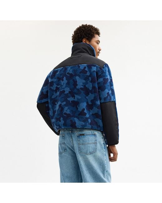 COACH Blue Sherpa Jacket for men