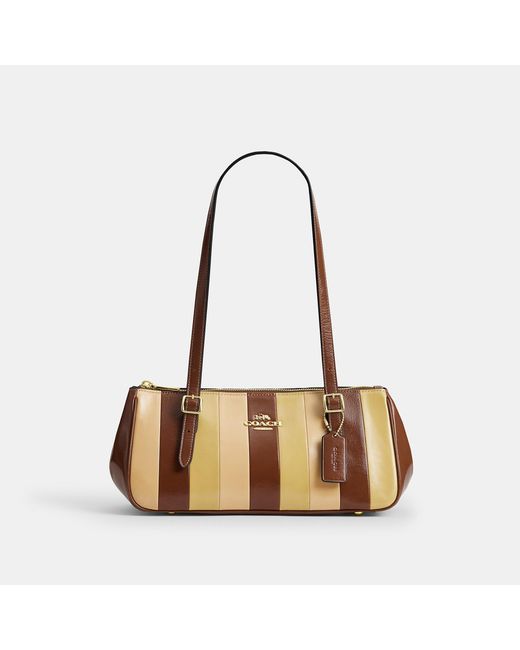 COACH Multicolor Asher Shoulder Bag With Striped Patchwork