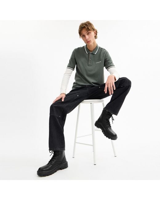 COACH Black Combat Boot for men