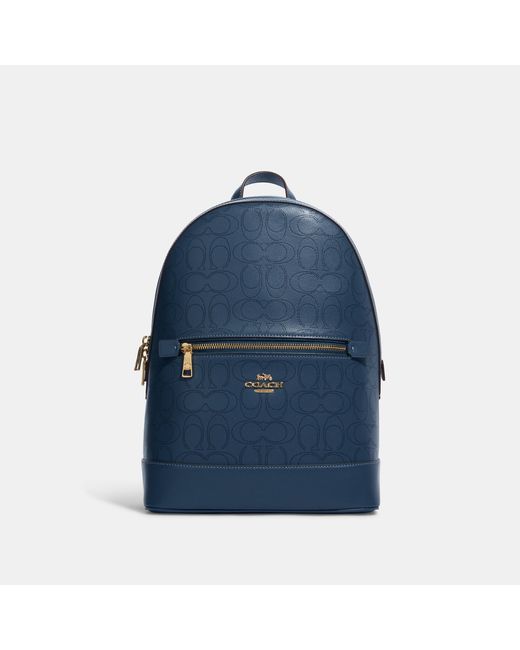 Coach Outlet Blue Kenley Backpack In Signature Leather