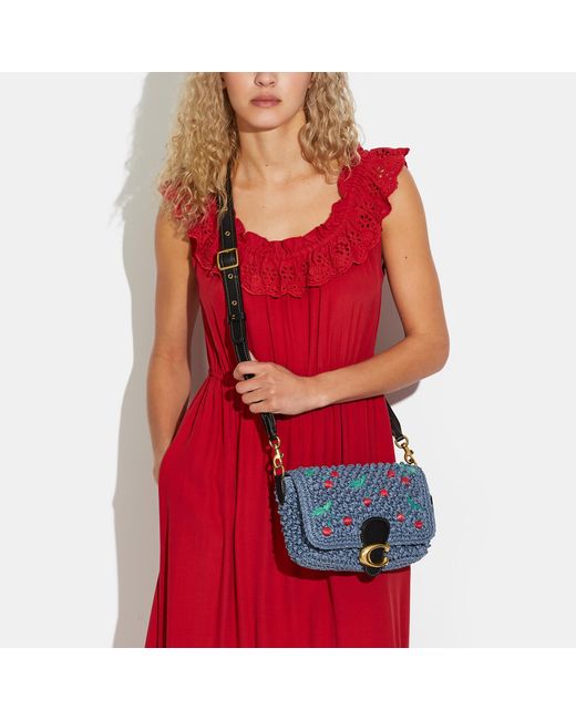 Shop COACH Soft Tabby Cherry-Print Leather Shoulder Bag