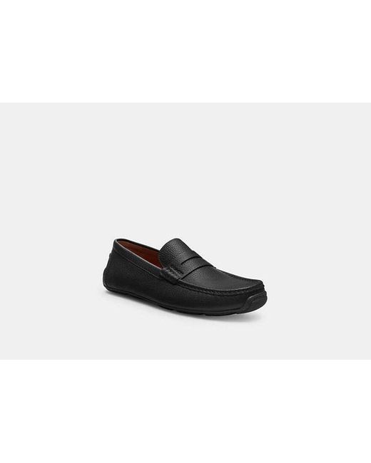 COACH Black Luca Leather Driver for men
