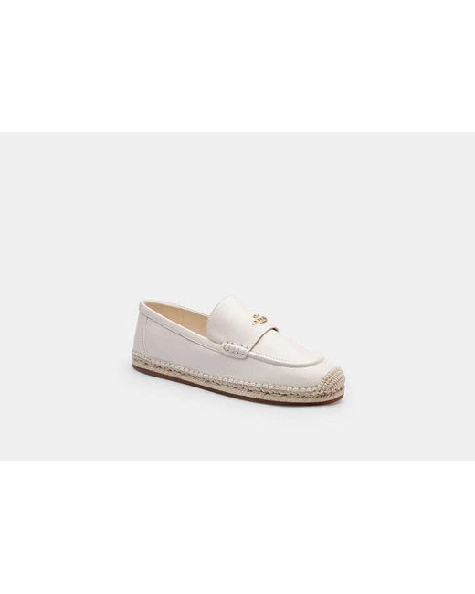 COACH White Loafer Espadrille
