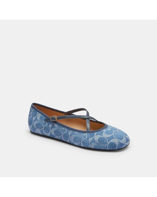 COACH Blue Phoebe Ballet Flat