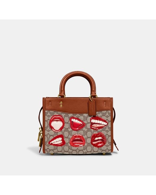 Coach Outlet Red Coach X Tom Wesselmann Rogue 25 In Signature Textile Jacquard