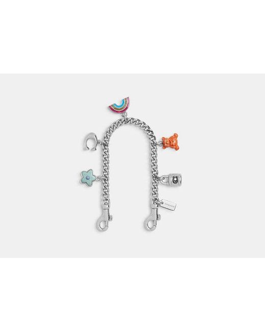 Catena Swagger Argentata Con Ciondoli di COACH in Black