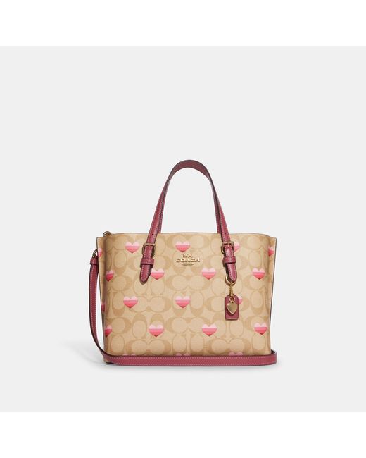 Coach Outlet Multicolor Mollie Tote 25 In Signature Canvas With Stripe Heart Print