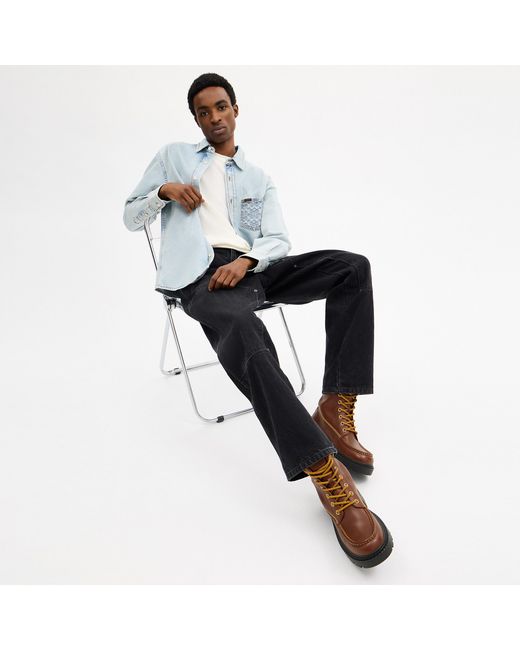 COACH Brown Lug Sole Boot for men