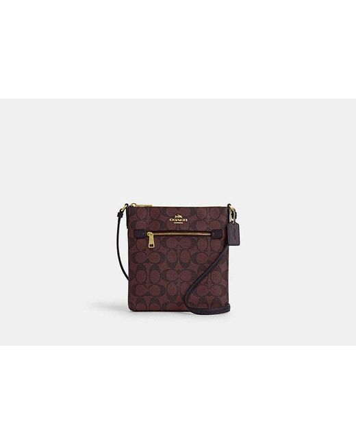 COACH Mini Rowan File Bag Red Leather in Brown Lyst UK
