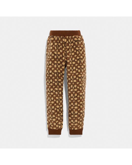 COACH Signature Sherpa Joggers in Brown for Men Lyst