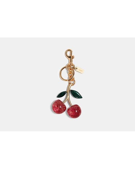 COACH Black Signature Cherry Bag Charm