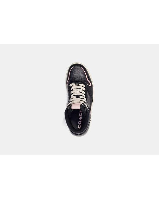 COACH High Top Sneaker - Black, Size 6.5 | Fabric Lining