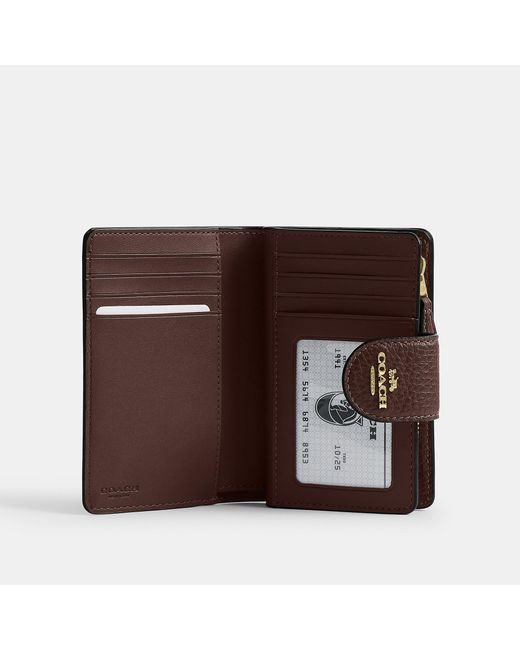 COACH Brown Medium Corner Zip Wallet