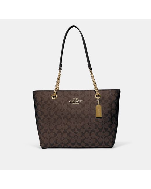 Coach Outlet Cammie Chain Tote In Signature Canvas in Brown | Lyst