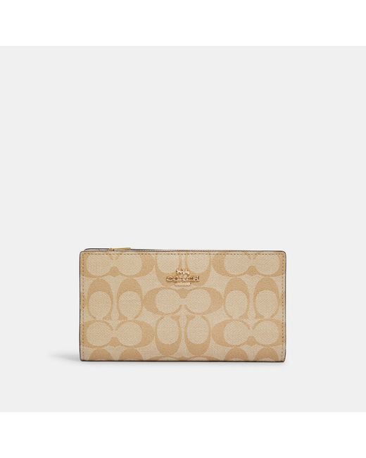 COACH Natural Slim Zip Wallet