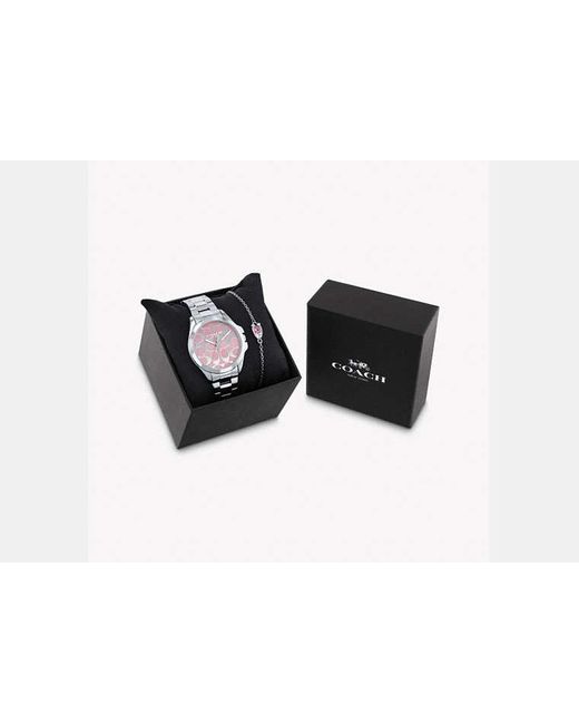 COACH Black Libby Watch Gift Set, 37 Mm
