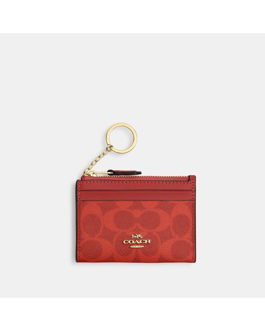 COACH Red Mini Skinny Id Case
